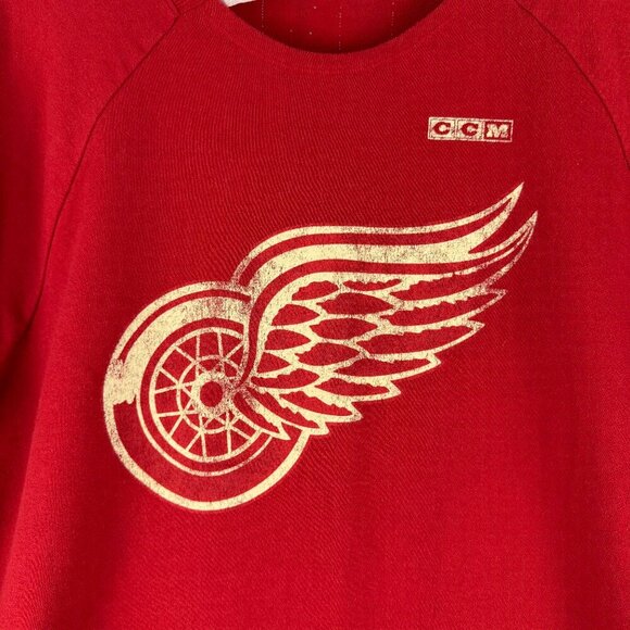 CCM x Reebok Detroit Red Wings Crewneck Sweatshirt – Red – Size Large - Picture 2 of 7